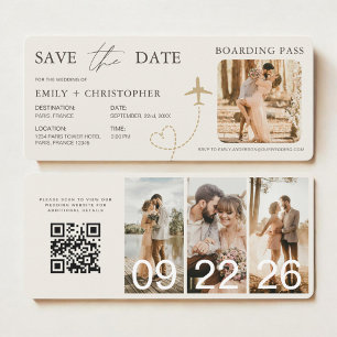 Pase de Abordaje de Boda Código QR de Avión