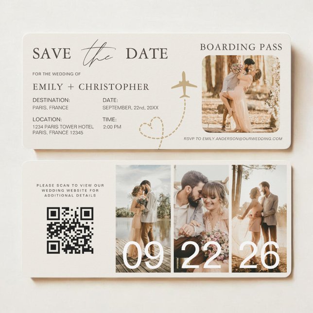 Pase de Abordaje de Boda Código QR de Avión (Subido por el creador)