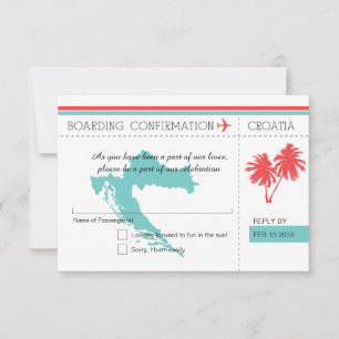 Pase de Abordaje de Croacia RSVP Verde Acuático y 