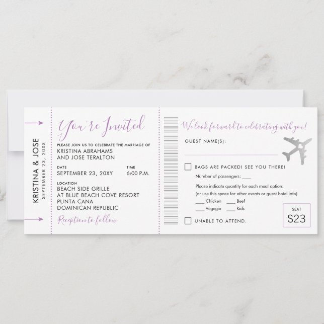 Pase de Abordaje Entrada Todo en Uno Invitación Li (Anverso)