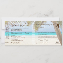 Pase de Abordar de Playa con Palmeras Invitación d