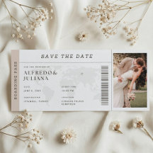 Pase de Abordar Invitación de Boda de Destino Avió