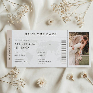 Pase de Abordar Invitación de Boda de Destino Avió