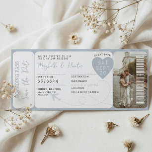 Pase de abordar la boda de destino Billete de avió