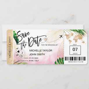 Pase de Abordar Mapa Mundial de Playa Invitación G