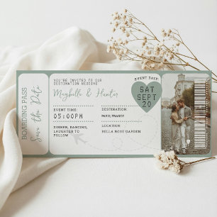 Pase de Abordar Tarjeta de Pasaje de Bodas de Dest