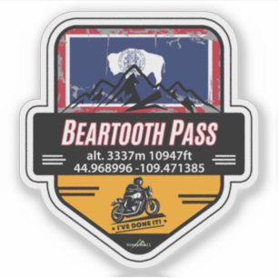 Pase de Beartooth US 212 Motocicleta 01 Calcomanía