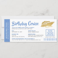 Pase de embarque de crucero de cumpleaños Invitar