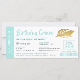 Pase de embarque de crucero de cumpleaños personal