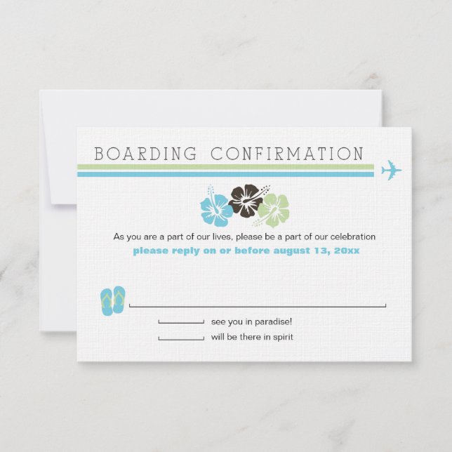 Pase de embarque de RSVP Hibiscus (Anverso)