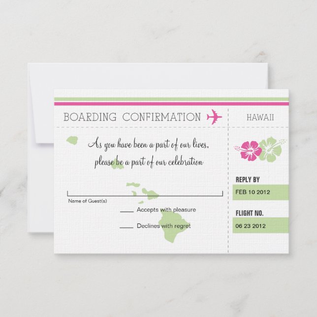 Pase de embarque RSVP a Hawái (Anverso)