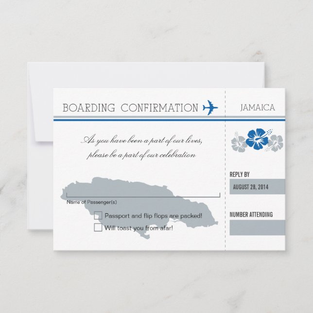 Pase de embarque RSVP a JAMAICA (Anverso)