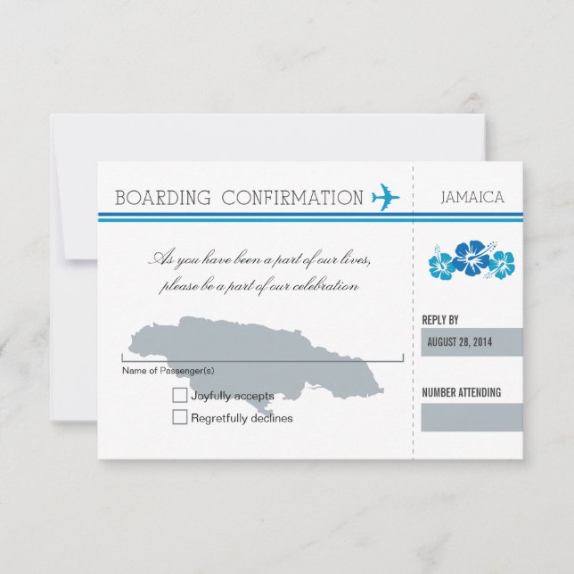 Pase de embarque RSVP a JAMAICA (Anverso)