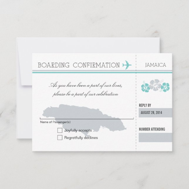 Pase de embarque RSVP a JAMAICA (Anverso)