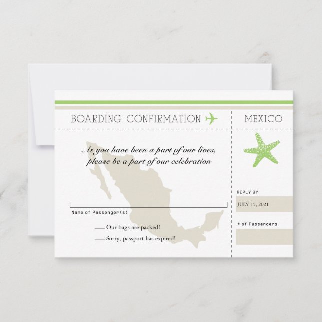 Pase de embarque RSVP a México (Anverso)