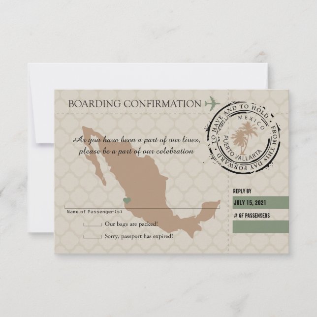 Pase de embarque RSVP a México (Anverso)