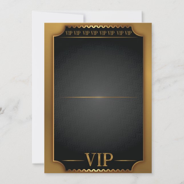 PASE DE ENTRADA VIP DE ORO Tarjeta de Invitación d (Anverso)