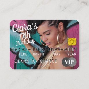 Pase VIP Invitaciones de cumpleaños con tarjeta d
