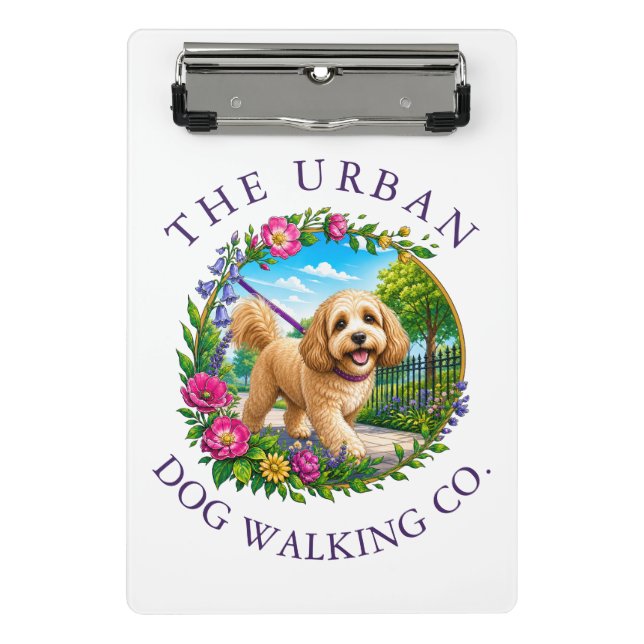 Paseador de perros Cockapoo Portapapeles mini con  (Anverso)