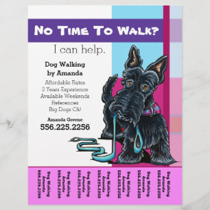 Paseador de Perros Scottie Plaid Hoja Personalizad