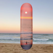 Pasear por el Golden Naranja Sunset Skateboard