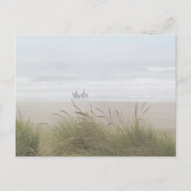 Paseo a caballo por la postal de la playa (Anverso)