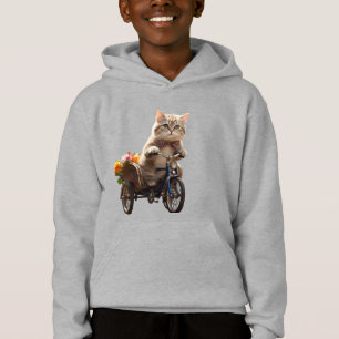 Paseo con flores: Gato Adorable en un rickshaw cic