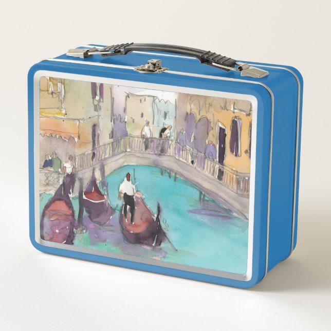 Paseo de la góndola de Venecia de la acuarela de (Anverso)