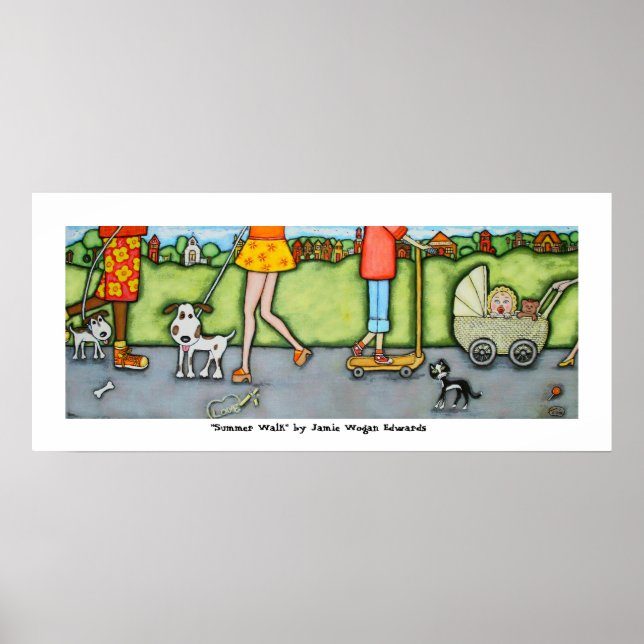 Paseo de verano con perros y Posters gatos (Frente)