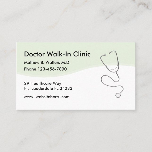 Paseo del médico en tarjetas de visita de la (Anverso)