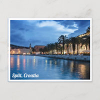 Paseo dividido en postal de Croacia