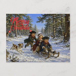 Paseo en trineo de Navidad por el bosque