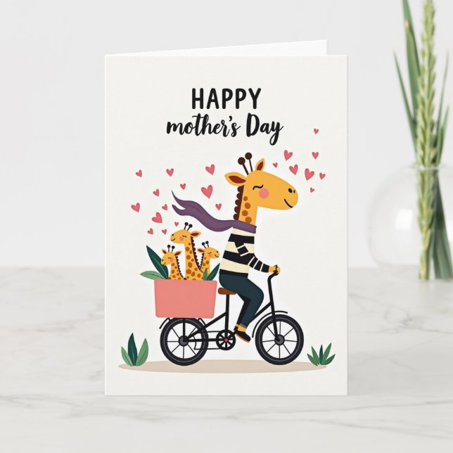Paseo Familiar Alegre Tarjeta para Madres (Anverso)