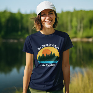 Paseo Familiar en Lago Camisetas Mujer Atardecer P