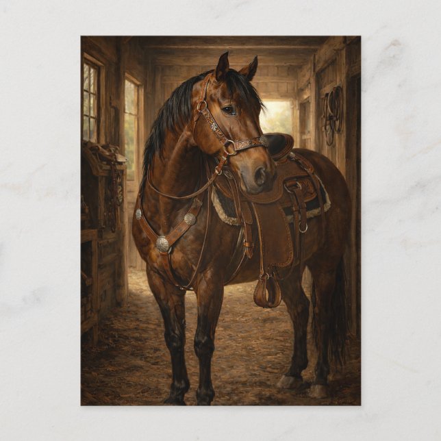 Paseo matutino | Arte ecuestre | Postal (Anverso)