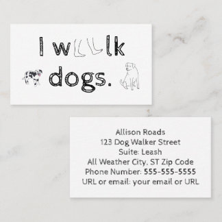 Paseo perros, tarjetas de presentación personaliza
