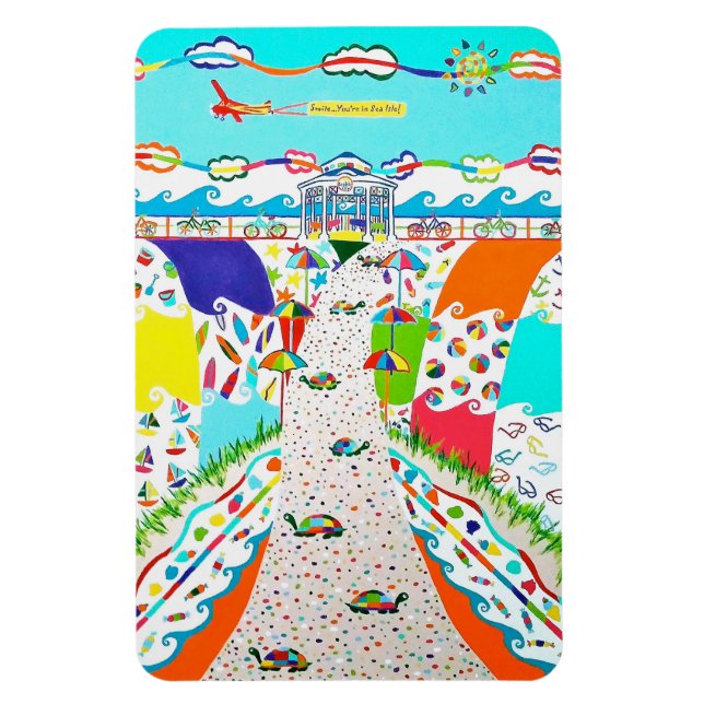 Paseo por la Isla del Mar 4 x 6 Imán flexible (Vertical)