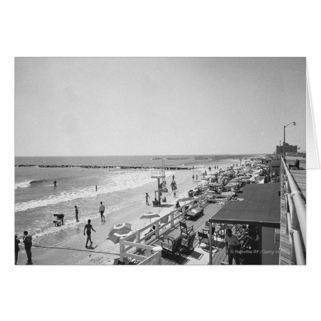Paseo y playa B&W vista elevada (Anverso (Horizontal))
