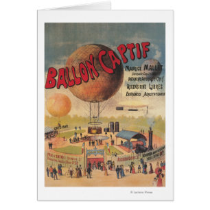 Paseos del globo prisionero en un poster de la