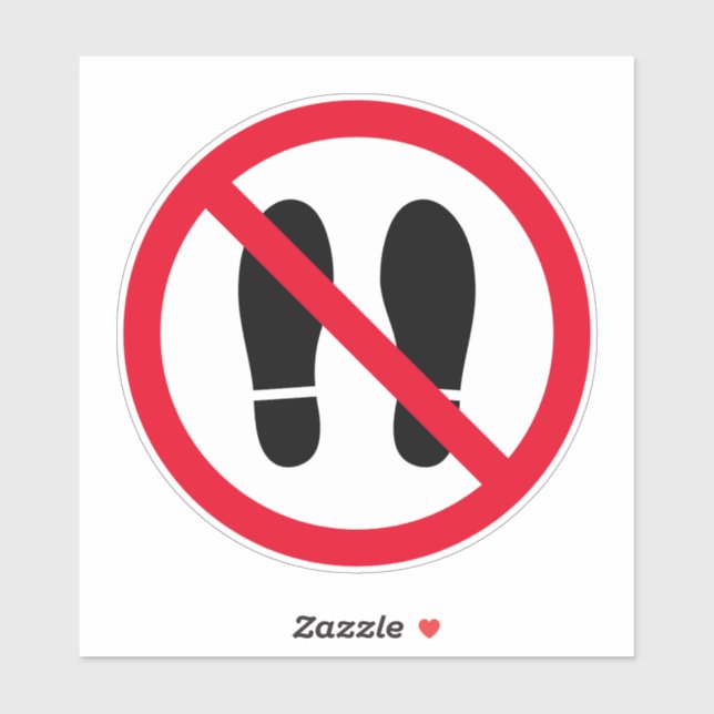 Paseos prohibidos de pie señalización pegatina de  (Hoja)