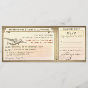 pases de embarque - invitaciones de bodas antiguas