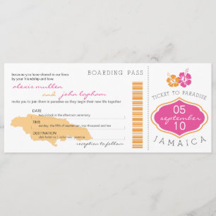Pases de embarque para la invitación a la boda de 