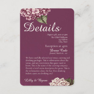 PASIÓN Invitación de Detalles de Boda