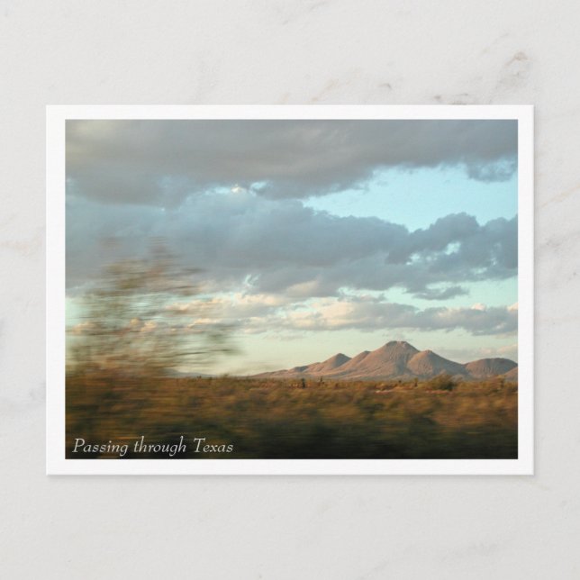 Paso a través de la postal de Tejas (Anverso)