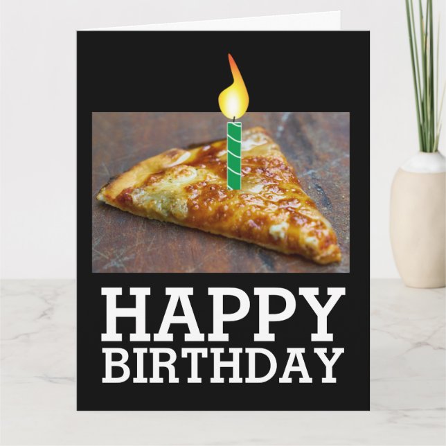 PASO DE CUMPLEAÑOS DE PIZZA CON TARJETA DE VELA (Anverso)