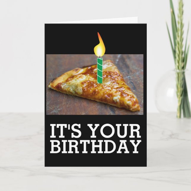 PASO DE CUMPLEAÑOS DE PIZZA CON TARJETA DE VELA (Anverso)