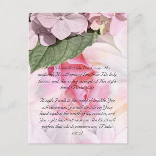 Paso de la Biblia, postal de diseño floral rosa