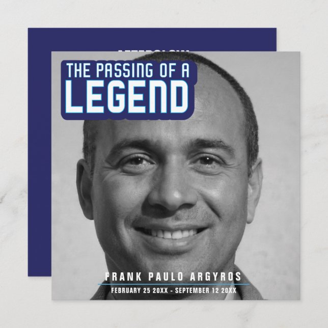 Paso del funeral de una leyenda tarjeta de poema a (Anverso / Reverso)