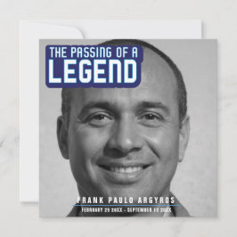 Paso del funeral de una leyenda tarjeta de poema a