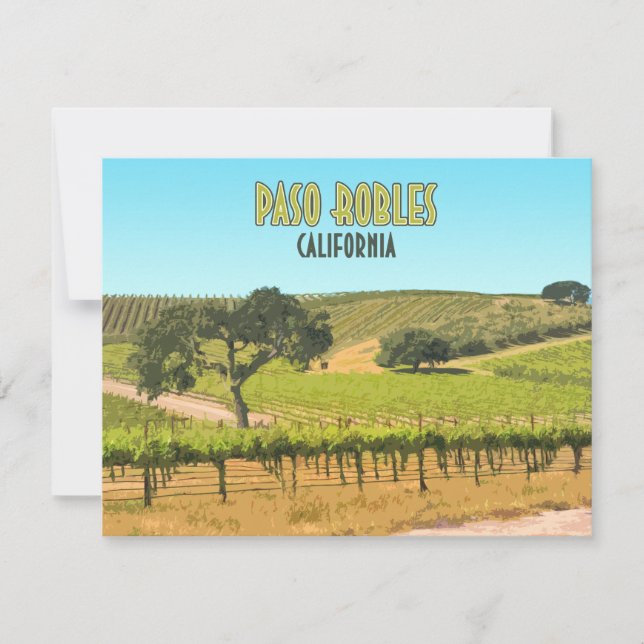 Paso Robles California Vineyard Vintage Tarjeta pl (Anverso)